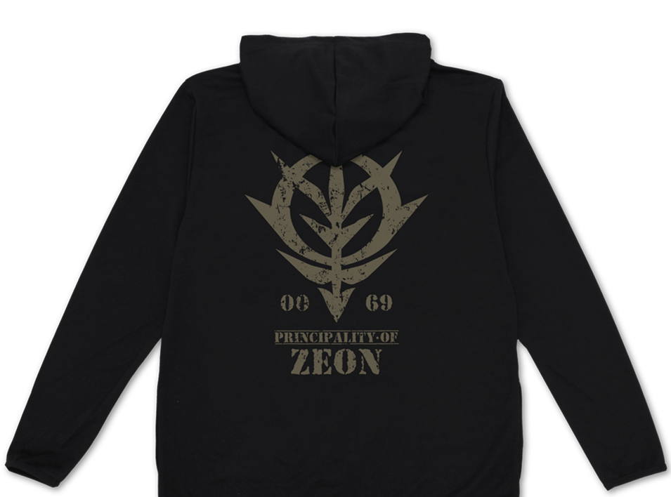 Mobile Suit Gundam Principality Of Zeon Army Thin Dry Hoodie Black Size Xl