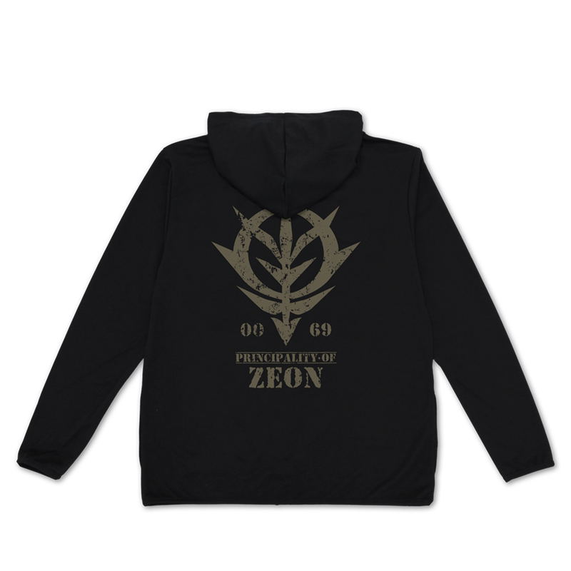Mobile Suit Gundam - Principality of Zeon Army Thin Dry Hoodie (Black | Size XL) image 1