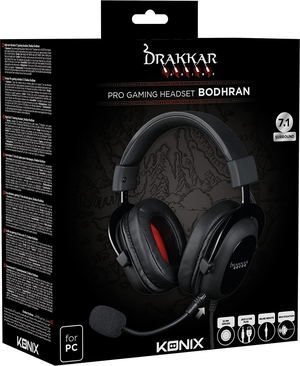 Konix Drakkar Prime 7.1 Bodhran Headset (Black) for PC_