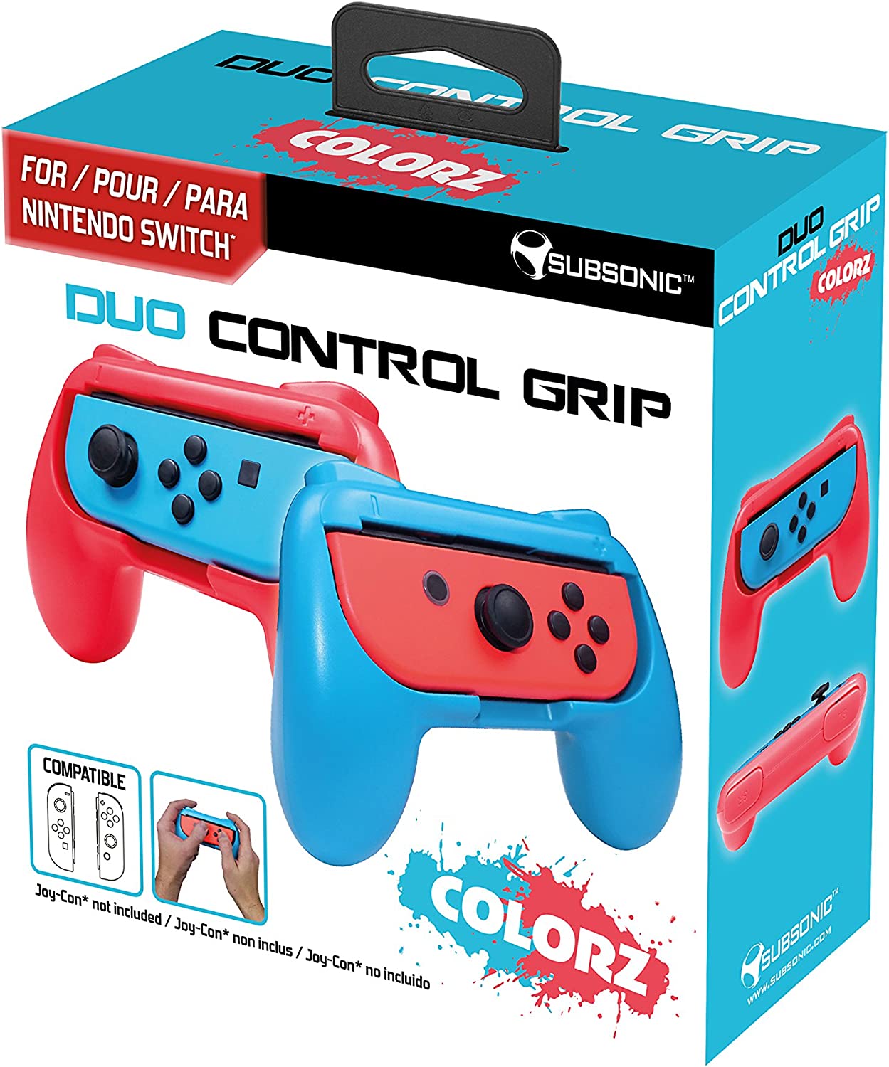 Subsonic Duo Control Grips for Nintendo Switch (Red and Blue) for ...