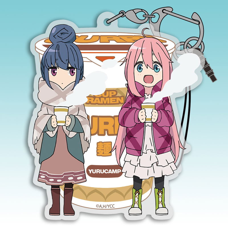 Yuru Camp - Rin and Nadeshiko Curry Noodles Acrylic Multi Keychain image 2
