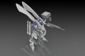 POWERDoLLS2 1/35 Scale Plastic Model Kit: X-4+(PD-802) Armored Infantry Weapon Set 3 (Shoulder Parts for Mounting Weapons & DRu35 MLC & R25 Rocket & M7A Gatling Gun) thumbnail 11