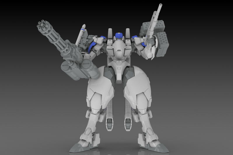 POWERDoLLS2 1/35 Scale Plastic Model Kit: X-4+(PD-802) Armored Infantry Weapon Set 3 (Shoulder Parts for Mounting Weapons & DRu35 MLC & R25 Rocket & M7A Gatling Gun) image 4