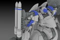 POWERDoLLS2 1/35 Scale Plastic Model Kit: X-4+(PD-802) Armored Infantry Weapon Set 3 (Shoulder Parts for Mounting Weapons & DRu35 MLC & R25 Rocket & M7A Gatling Gun) thumbnail 7