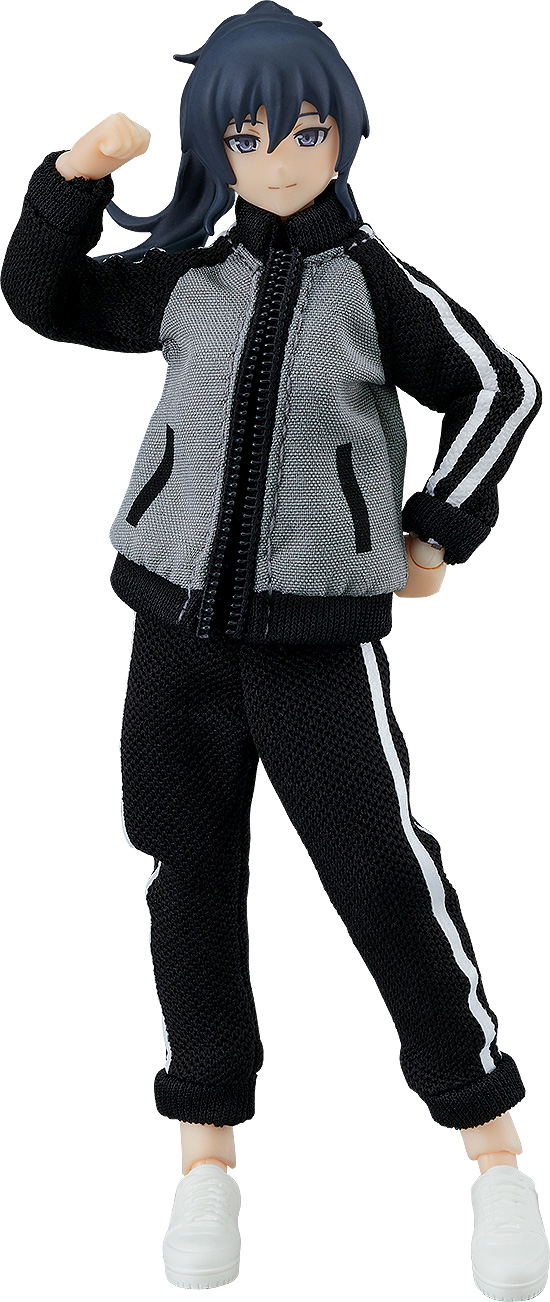 figma Styles No. 601 Original Character: Female Body (Makoto) with Tracksuit + Tracksuit Skirt Outfit image 1