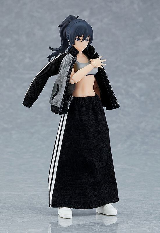 figma Styles No. 601 Original Character: Female Body (Makoto) with Tracksuit + Tracksuit Skirt Outfit image 6