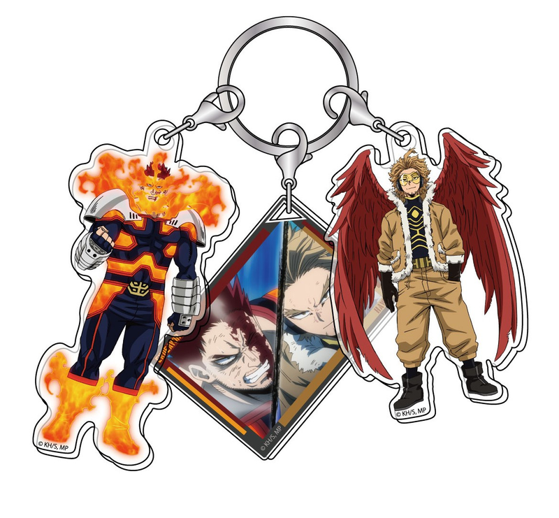My Hero Academia: 3 Charm Key Chain - Endeavor & Hawks image 1