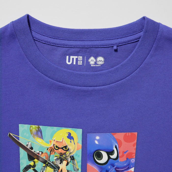 UT Splatoon 3 Inkling vs Octoling Kids Graphic T-Shirt (Blue | Size 150cm) image 2