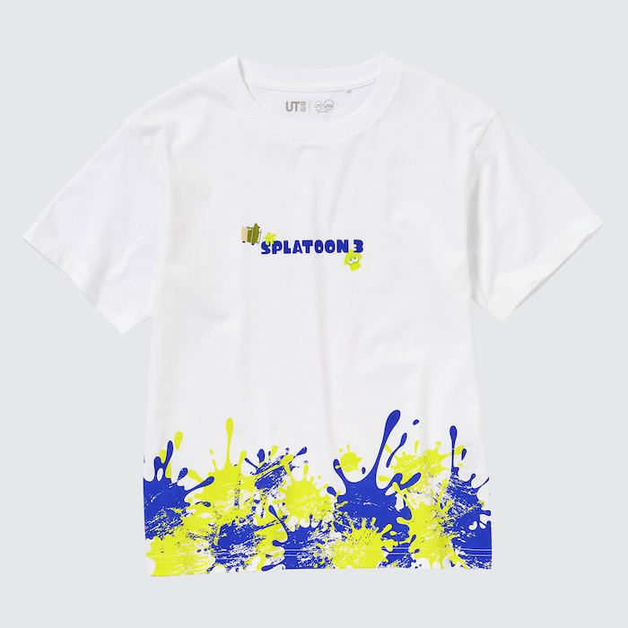 UT Splatoon 3 Inksplat Kids Graphic T-Shirt (White | Size 120cm)