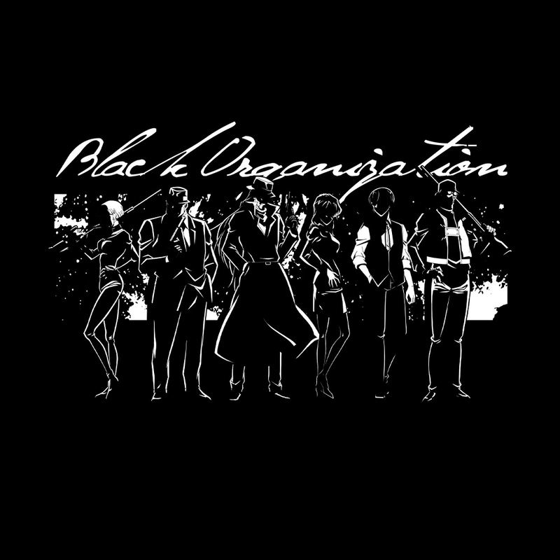 Detective Conan - Black Organization Silhouette T-Shirt (Black | Size M) image 2