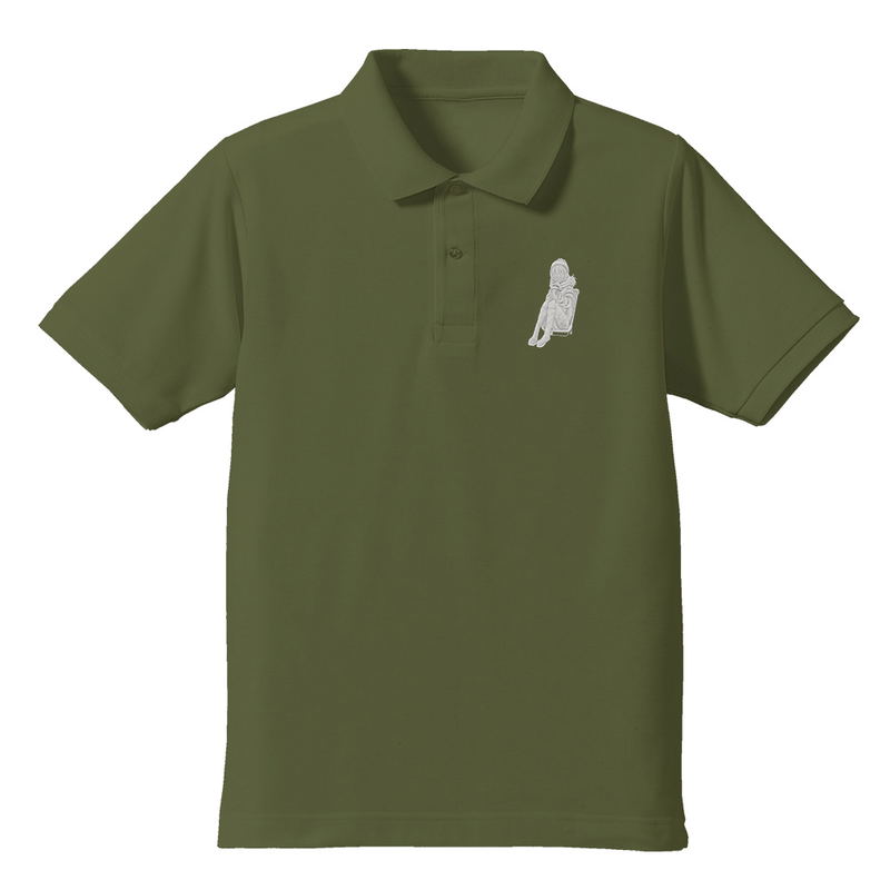 Yuru Camp Embroidery Polo Shirt (Green Tea | Size XL) image 1