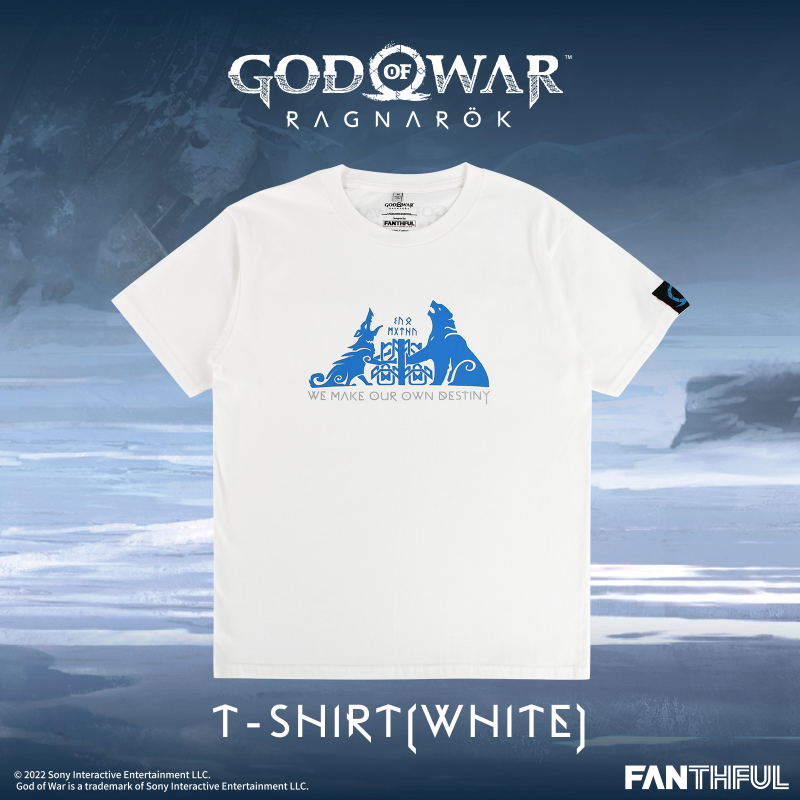 God of War Ragnarok - The Bear and The Wolf T-Shirt (White | Size M) image 1