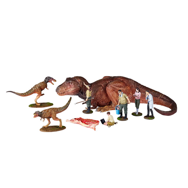 ARTPLA Researcher & Tyrannosaurus 1/35 Scale Plastic Model Kit Set image 1