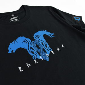 God of War Ragnarok - Skoll and Hati T-Shirt (Black | Size L)_