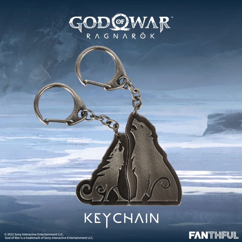 God of War Ragnarok - The Wolf and The Bear Metal Keychain Set (set of 2 pieces) image 5