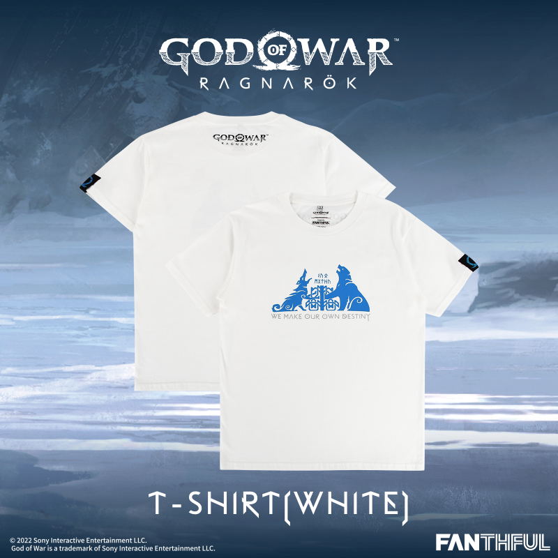 God of War Ragnarok - The Bear and The Wolf T-Shirt (White | Size L) image 3