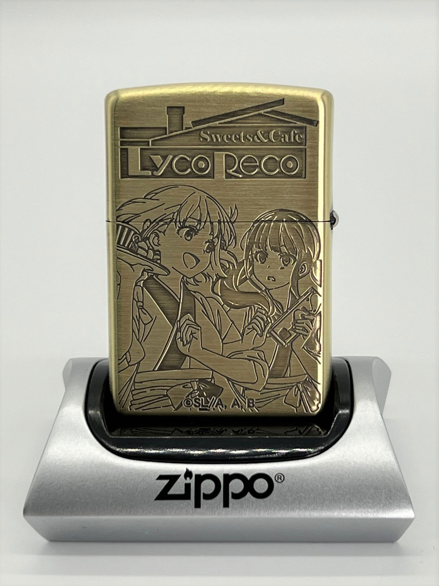 シェリコ♡ Lycoris Recoil Zippo Case: Cafe LycoReco (No fuel or gas included)