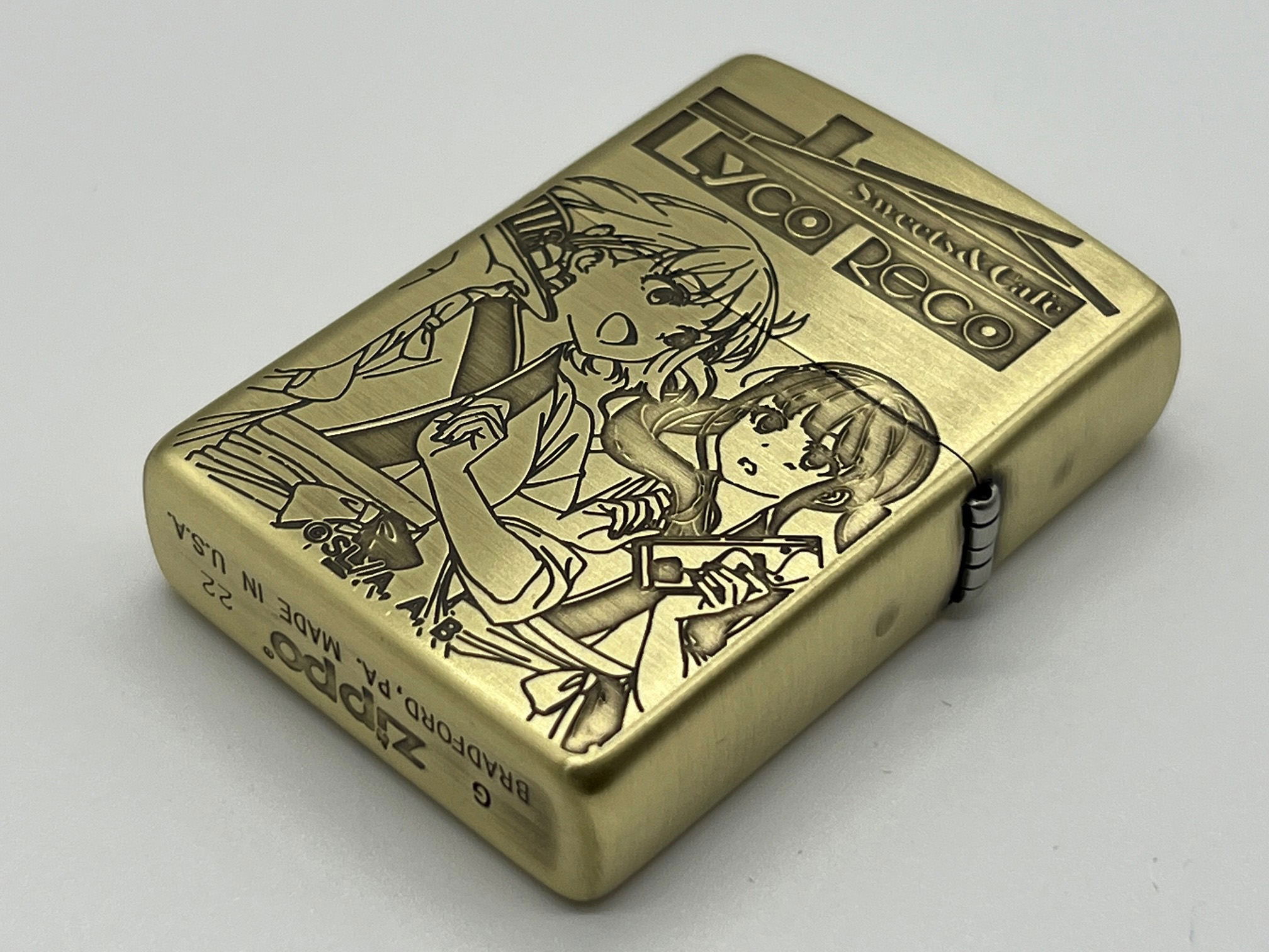 Lycoris Recoil Zippo Case: Cafe LycoReco (No fuel or gas included)