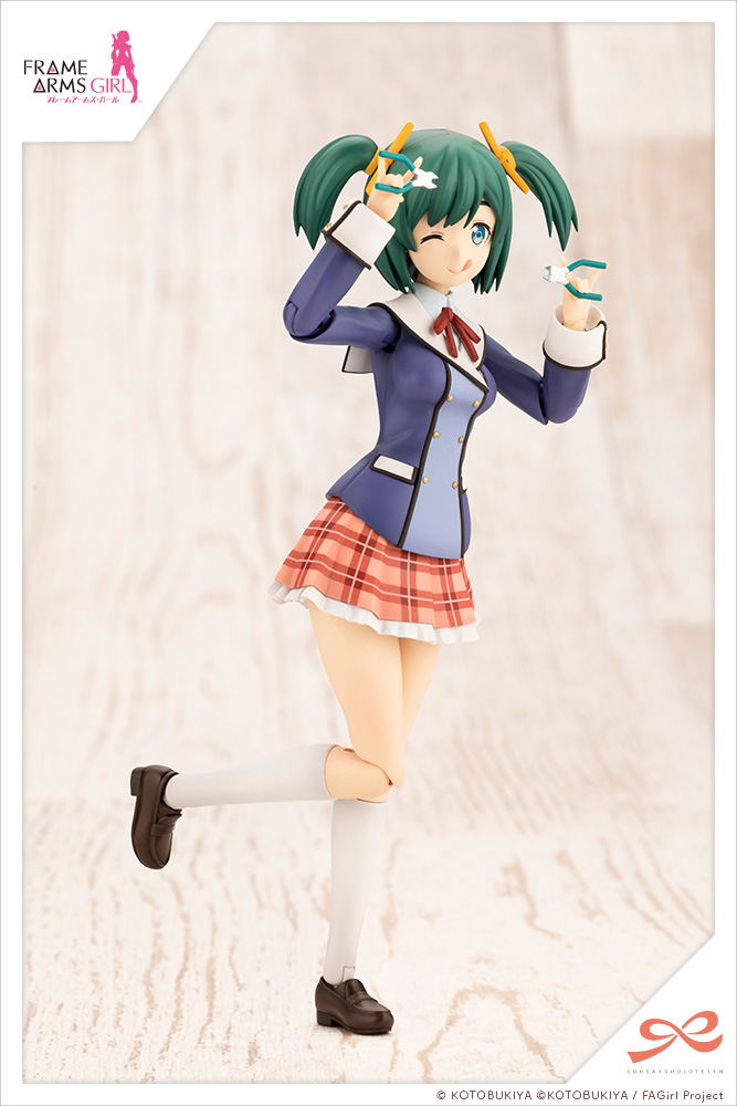 Sousai Shojo Teien x Frame Arms Girl 1/10 Scale Plastic Model Kit: Kotobuki Bukiko Wakaba Girls' High School Winter Clothes image 2