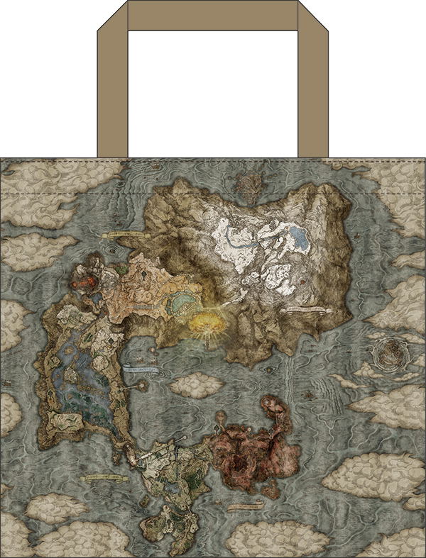 Elden Ring Full Color Tote Bag Map image 1