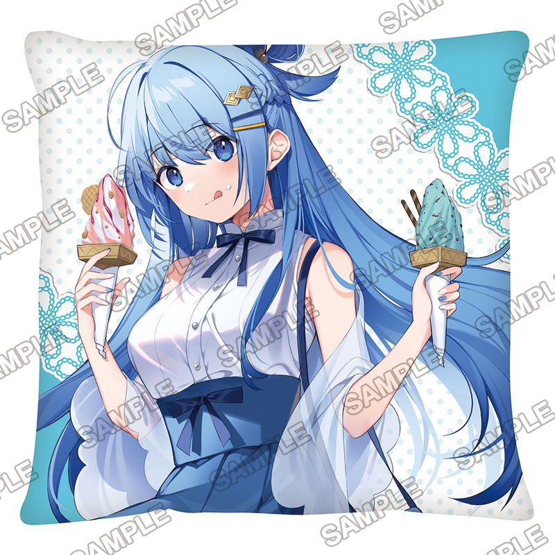 Kono Subarashii Sekai Ni Shukufuku Wo! Birthday Celebration 2023 Original Illustration Cushion Aqua image 2