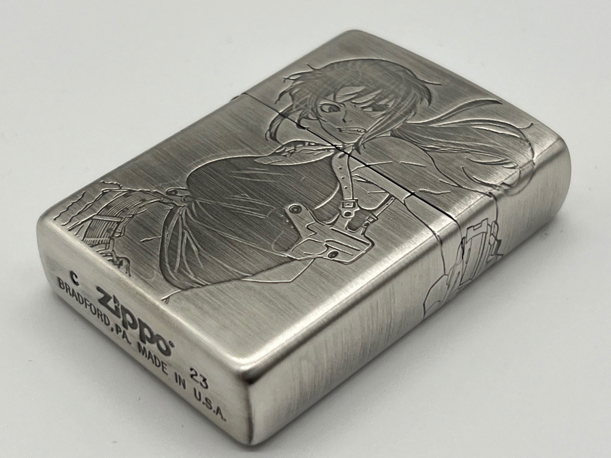 Black Lagoon Zippo Case: Revy 3 Sides Etching (No fuel or gas included)