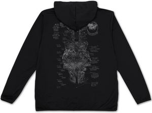 Made in Abyss Rising Sun's Golden Village Abyss Map Thin Dry Hoodie (Black | Size S)_