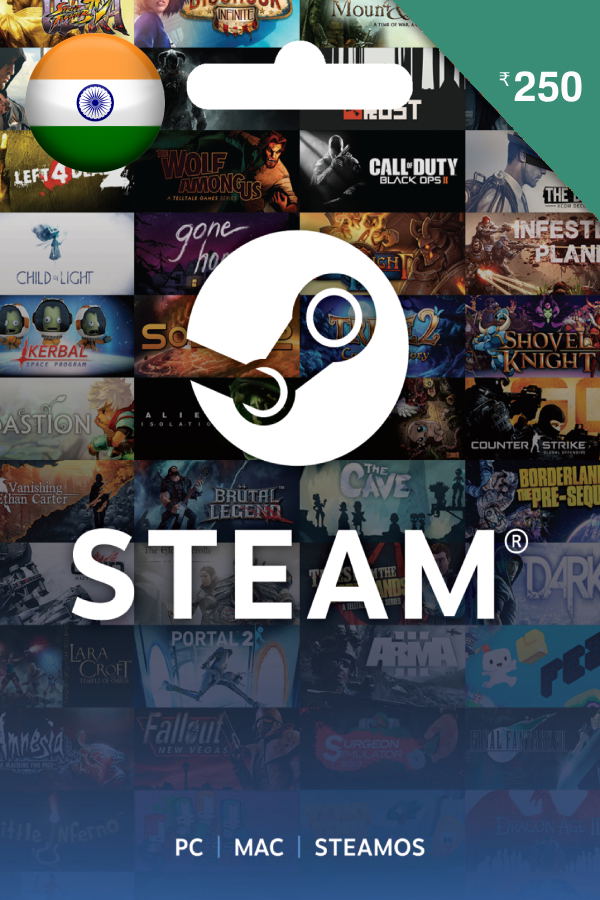 Steam Gift Card (INR 250 | For India Currency Only) STEAM digital — Import Game Deal