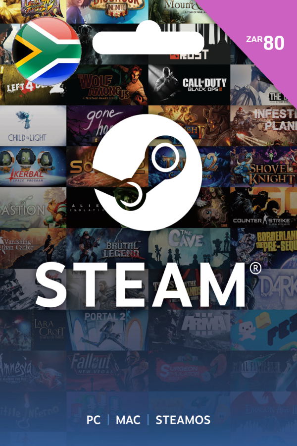 Steam Gift Card (ZAR 80 | For ZAR Currency Only) <span class="ext" style="background-color: #2a475e; color: #FFFFFF;">STEAM</span> <span class="ext ext_digital">digital</span> image 1