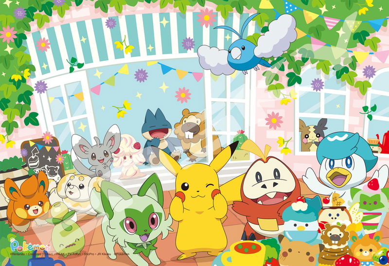Pokemon Jigsaw Puzzle 108 Large Piece 108-L791 Pikachu Cafe Party image 1