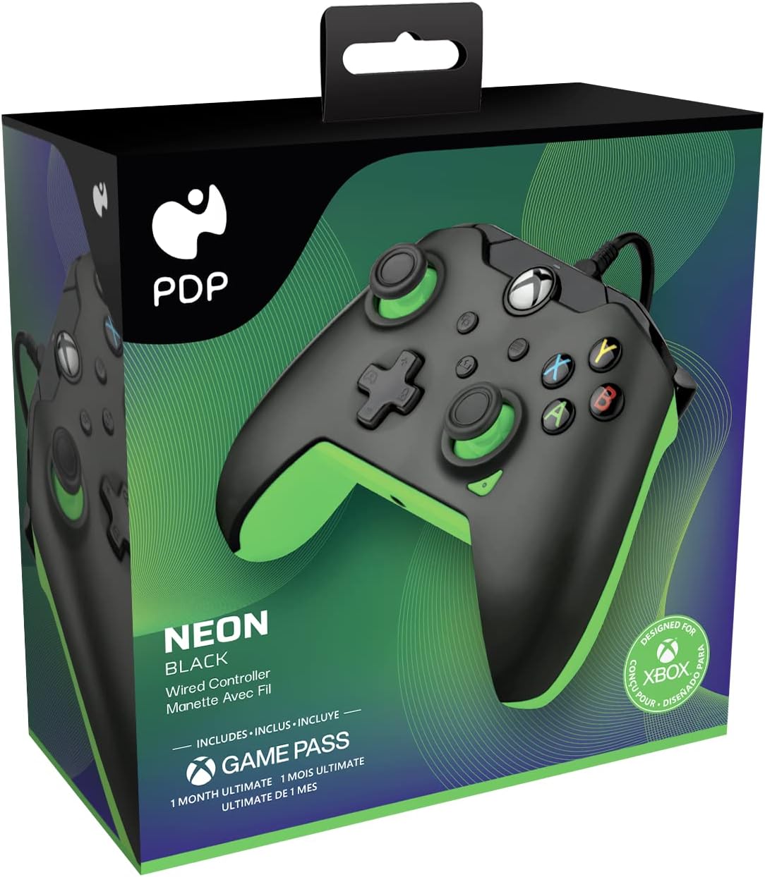 PDP Wired Controller for Xbox Series X|S (Neon Black) for PC, XONE, XSX, XSS