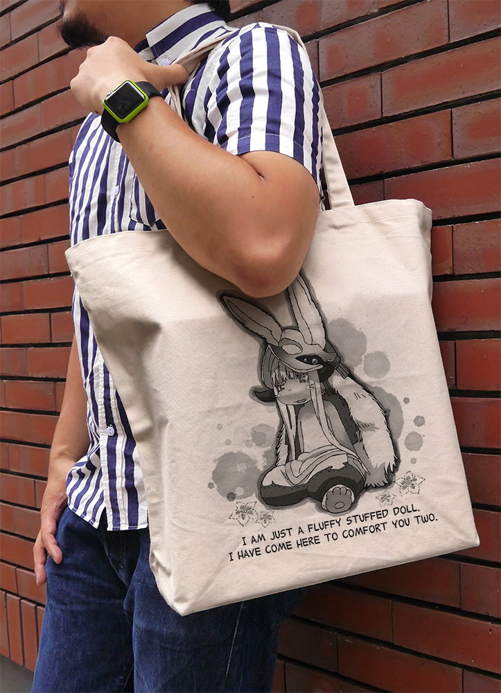 Made In Abyss: Golden Land Of Relentless Sun Fluffy Nanachi Large Tote Bag Natural image 2
