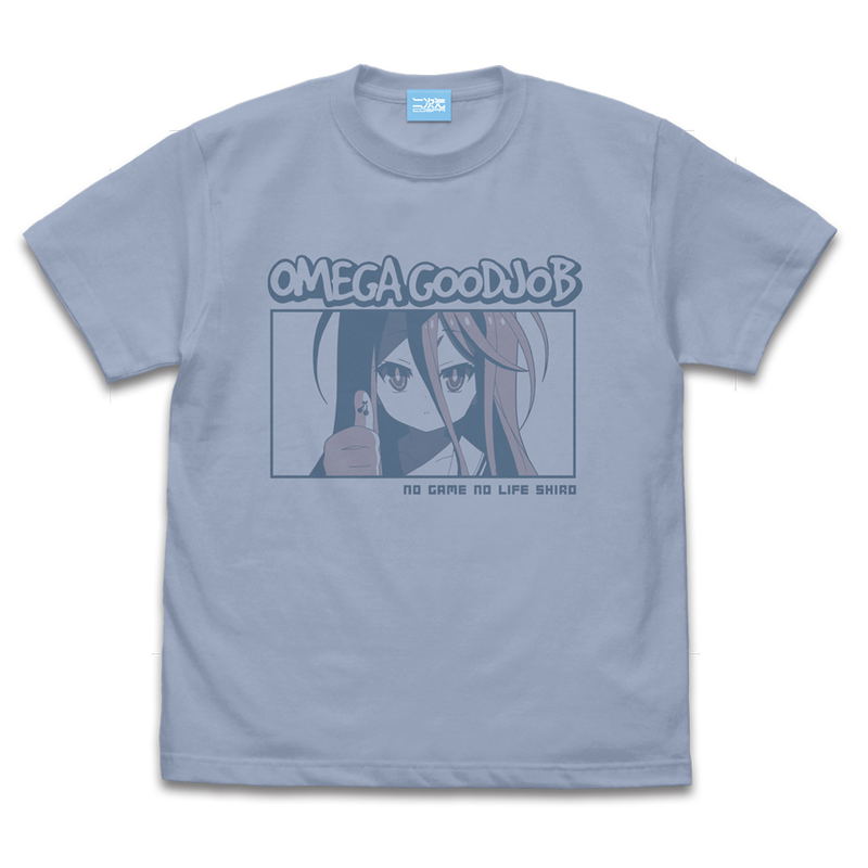 No Game No Life White Omega Good Job Window T-shirt (Acid Blue | Size XL) image 1
