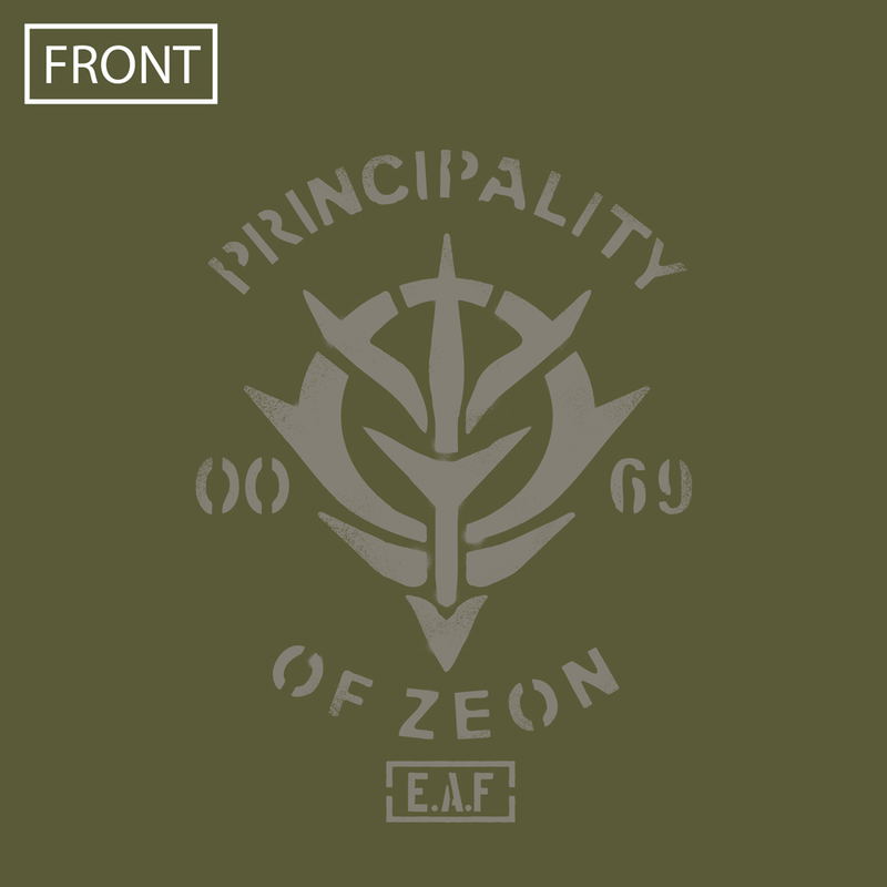 Mobile Suit Gundam Zeon Earth Army Heavyweight T-shirt (Moss | Size S) image 2