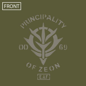 Mobile Suit Gundam Zeon Earth Army Heavyweight T-shirt (Moss | Size XL)_