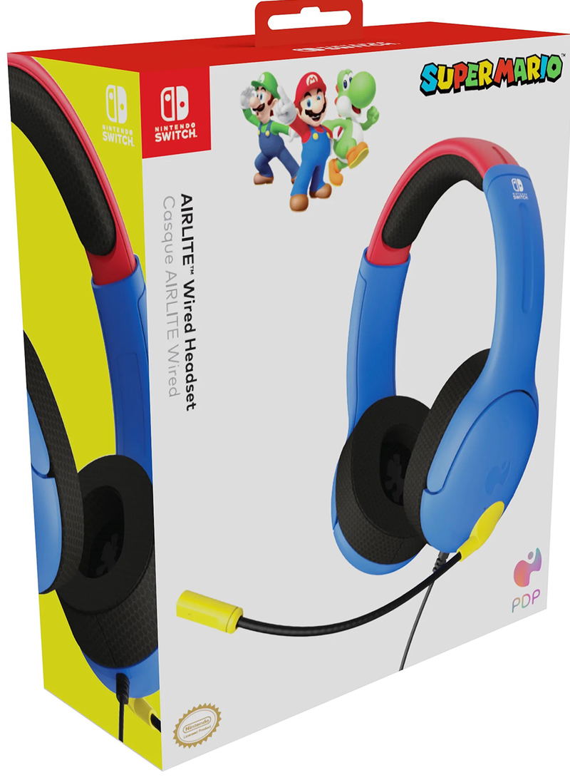 PDP AIRLITE Wired Headset for Nintendo Switch (Mario) for Nintendo