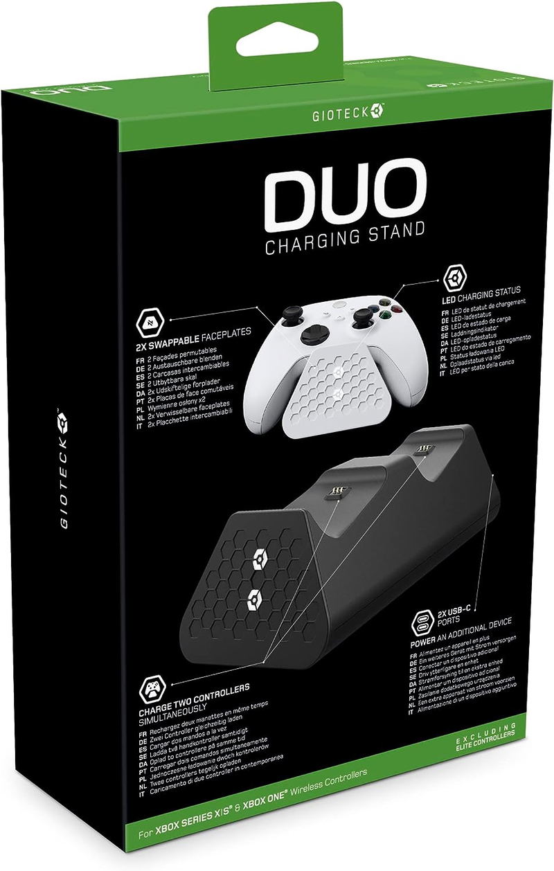 Gioteck Wireless Controller Duo Charging Stand For Xbox Series X|S / Xbox One (White/Black) image 2
