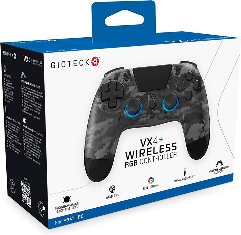 Gioteck WX-4 Premium Wireless RGB Controller for PlayStation 4 (Dark Camo) image 1