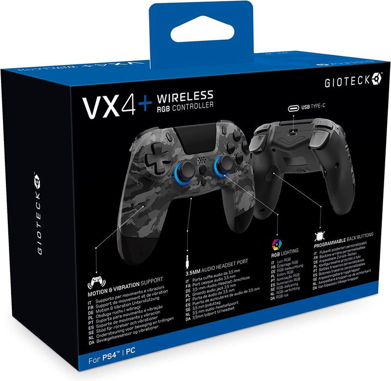Gioteck WX-4 Premium Wireless RGB Controller for PlayStation 4 (Dark Camo) image 2