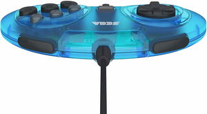 Retro-Bit SEGA Genesis 8-Button Arcade Pad with USB (Clear Blue)_