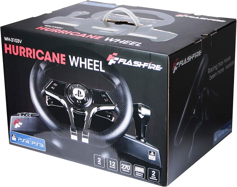 Kyzar Hurricane Gaming Steering Wheel With Pedals for PS4 / PS3 image 1