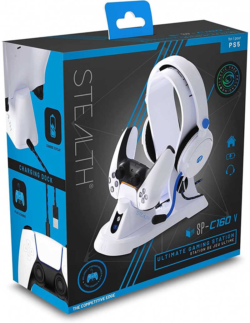 Stealth C6-400 All in One Headset, Dock, & Stand Bundle for PS5 (White) image 1