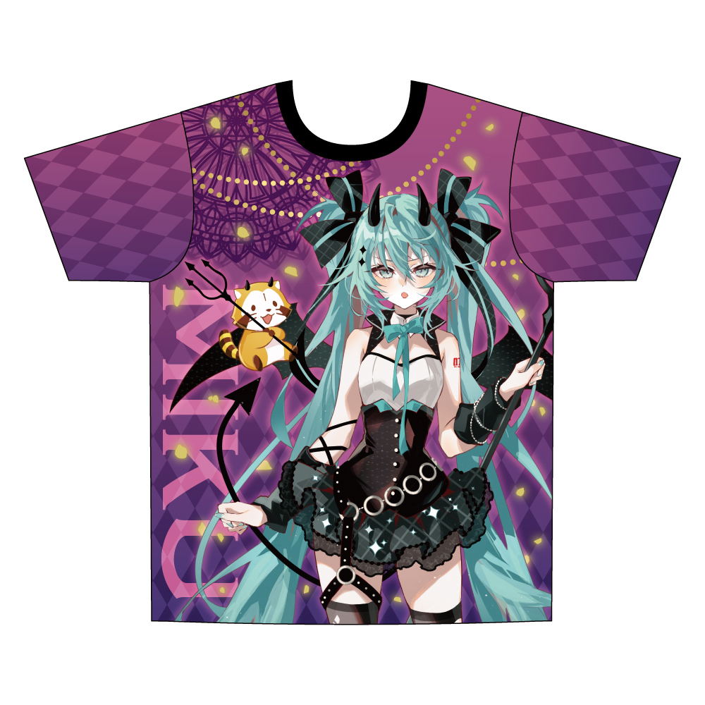 Hatsune Miku X Rascal The Raccoon 2023 Full Graphic T-shirt (Size XL)