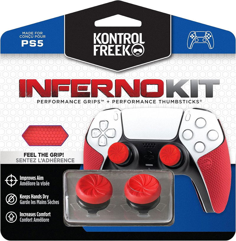 KontrolFreek Inferno Performance Grips for PS5 (Red) image 1