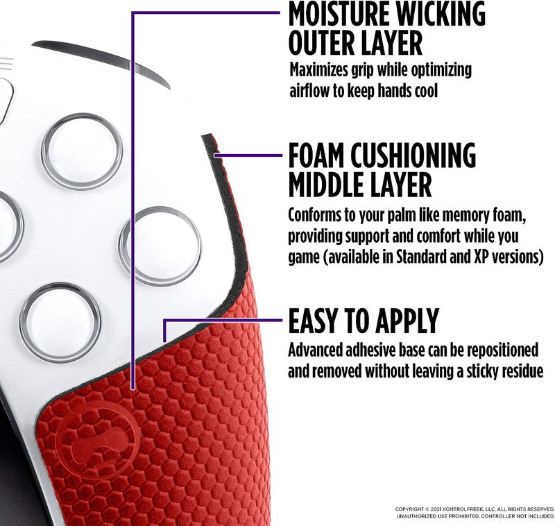 KontrolFreek Inferno Performance Grips for PS5 (Red) image 5