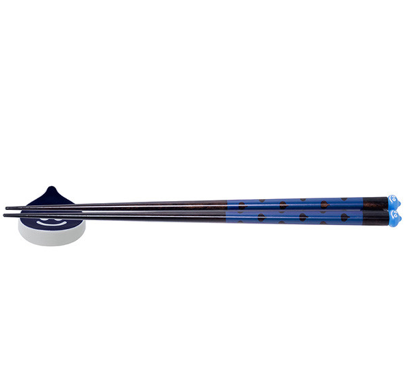 Dragon Quest Smile Slime Japanese Series Chopsticks & Chopstick Rest Set Blue (Re-run) image 3