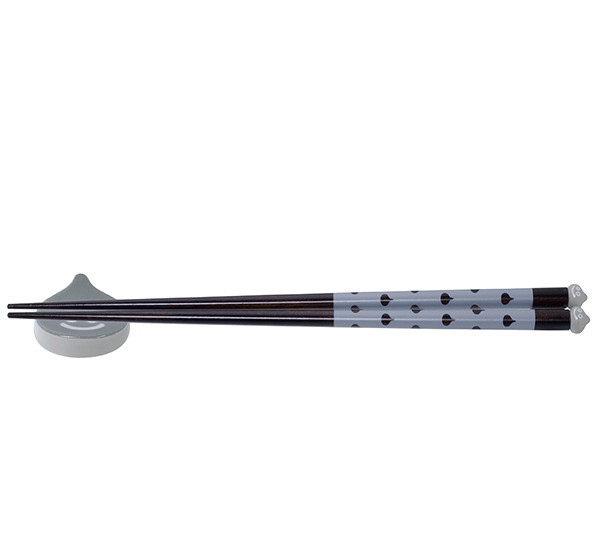 Dragon Quest Smile Slime Japanese Series Chopsticks & Chopstick Rest Set Gray (Re-run) image 3