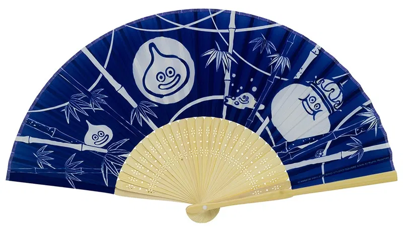 Dragon Quest Smile Slime Japanese Series Folding Fan Blue (Re-run) image 1