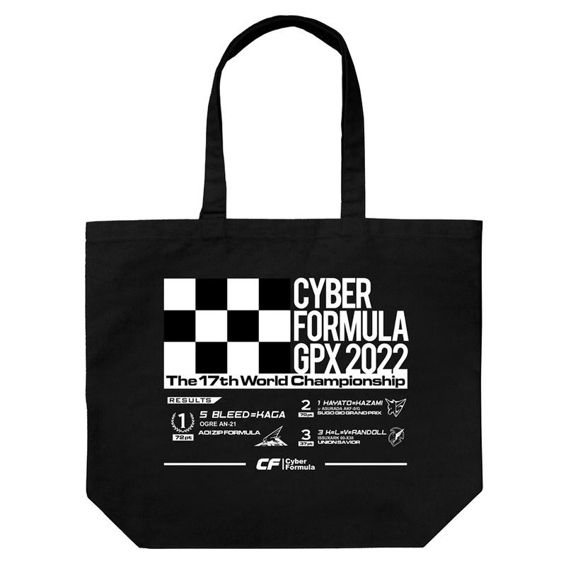 Future GPX Cyber ​​Formula SIN 17th WGP Memorial Large Tote Bag Black image 1