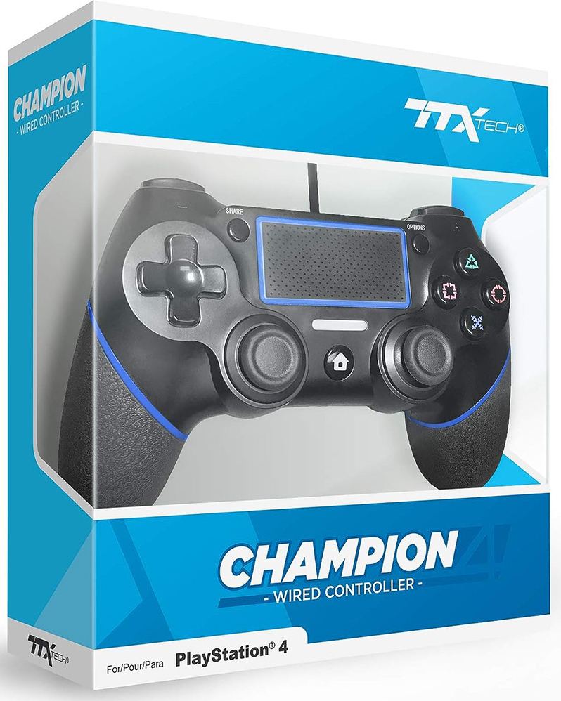 TTX Tech Champion Wired Controller for PlayStation 4 (Black) for PlayStation  4